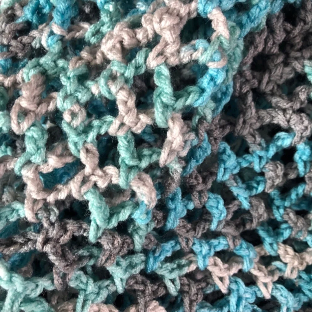 Handmade Crochet Icelandic Market Bag / Mesh Open Weave Fishnet Shopping Bag